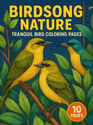Birdsong Nature - Tranquil Bird Coloring Pages