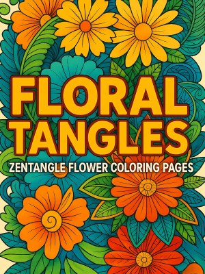 Floral Tangles - Zentangle Flower Coloring Pages